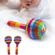Baby maracas for early stimulation with contrasting colors and pleasant sound Handmade in Mexico stimulate baby's mind with colors sound and texture - Multicolor - Ver 2