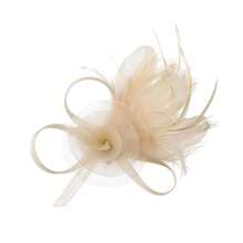 CHIC DIARY Fascinators For Women Tea Party Hat Headband Clip Hats Wedding Flower Feather Headpiece For Cocktail Party - 香檳色 - 查看 3