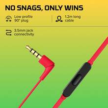 HyperX Cloud Earbuds II - Earphone Gaming Berkabel, Unit Driver 14mm, Mikrofon Terintegrasi, 4 Ukuran Ujung Earphone, Jack 3.5mm, Kotak Penyimpanan Keras, Kompatibel dengan PC, Konsol Game, dan Perangkat Seluler - Merah - View 4