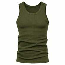 Basic American Ribbed Tank Top - Asker Yeşili - Görünüm 2