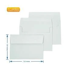 A7 Invitation Envelopes (120 PCS 5.25x7.25 In) - Windowless Design 120GSM White Paper Envelopes With Printable Quick Se--Seal For Invitations, Greeting Cards, Photos, Invoices - 120pcs5.25*7.25in - View 3