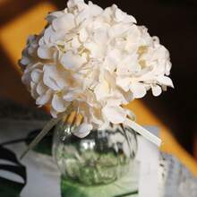 24pcs Champagne Artificial Hydrangea Flowers, Fake Hydrangea Flowers With Stems, Realistic Touch, Suitable For DIY Decoration, Vase Filler, Baby Shower, Home Indoor Living Room Kitchen Bedroom Decor, Wedding Party Table Centerpiece, Office Desk Decor, Outdoor Farmhouse Yard Garden Decoration - Champagne - View 1