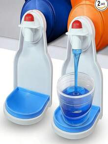 [2 Packs] Laundry Detergent Cup Holder, Detergent Drip Catcher (Upgraded Drip Tray), No More Mess Or Leaks, Grip Style UNIVERSAL FIT - Our Laundry Drip Catcher Fits All Types Of Detergent Containers And Fabric Softener Containers With A Round Dispense Button STURDY Home Bathroom Decor Bathroom Organizer Fall Decor Back To School - Multicolor - View 11