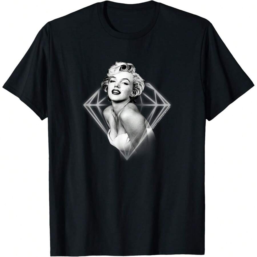 MarilyncsMonroe - Airbrush Diamond T-Shirt - 黑色 - 查看 1