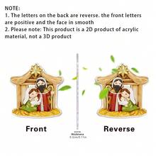 1/4pcs Holy Family Christmas Ornament, 2D Flat Acrylic Pendant, Nativity Scene Hanging Decoration, Suitable For Home Walls, Windows, Car Rearview Mirror Decoration, Religious Souvenir, Easter Gift - Multicolor - View 5