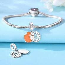 Cute Panda Animal 925 Sterling Silver Charms For Bracelets And Necklace Dangle Pendants Butterfly Elephant Dog Bead Jewelry Present For Women Family Friends - 橙銀獅子吊墜 - 查看 8