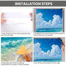 Self-Adhesive Refrigerator Wrap Set - Removable Vinyl Fridge Stickers, Peel & Stick Door Mural Decor For Kitchen, Bar, Office 32.3x78.7 - Bãi biển - Xem 7