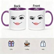 1 One, 3A Ceramic Cup-11oz Coffee Cup, Funny Pattern-Tea Cup, Dining Cup, Four Seasons Drink Cup, Family, Brothers And Sisters, Friends, Lover, Girlfriend, Holiday Commemorative Gift For Home Kitchen Or Office Use, Reusable Cup, Personalized Cup - Màu tím - Xem 7