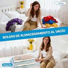 6 Piezas Bolsas de Almacenamiento al Vaco con Bomba Elctrica, Almacenamiento Reutilizable, Bolsas de Compresin para Ahorrar Espacio 80%, Almacenar Edredones ropa Almohadas Mantas (80 * 120 6 pcs) - 80*120 6 piezas - Ver 9