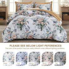 7 Pieces Purple Floral Comforter Set King Size, Soft Microfiber Camel Bed In A Bag Comforter Set With Sheets For All Season,Home ,Bedroom Decor ,Perfect Gift For Valentine's Day, Women's Day & Weddings ,Essential Household Supplies - Lạc đà - Xem 8