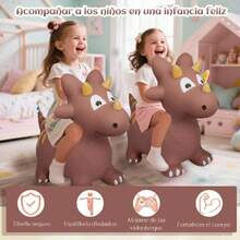 Unicornio Hinchable para Saltar Hinchable para Saltar, Inflables para Niños, Caballo Montable, Caballos de Juguete con Bomba, Juguetes para Niños 4-10 Años (Marrón - Triceratops),38969565 - Multicolor - Ver 6