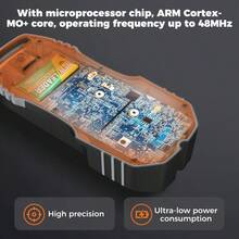 POROMETISTO-DSF01 六合一墙体扫描仪/墙体龙骨探测器，可精确定位孔洞/带电交流电缆/金属/木质龙骨，多功能木材/铁质/有色金属探测工具 - 灰色 - 查看 6