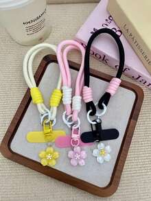 樱花吊坠手机腕带 - 可拆卸防丢腕带，适用于手机壳和钥匙扣