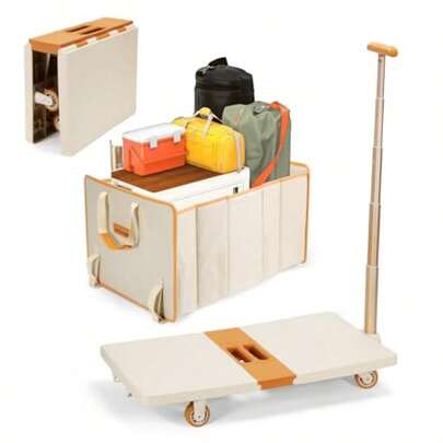 Portable Shopping CartsNOVANGUA Carrito Plegable con Ruedas para Camping Carro Plegable con Carga Máxima 150KG Carrito Transportador con Canasta Removible Carro Ligero con Manubrio Ajustable Jardinería Shopping Acampar