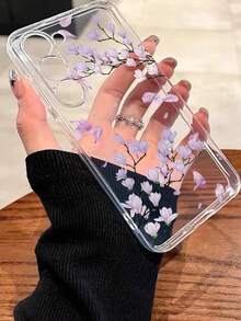 紫色花卉图案透明防摔保护壳，兼容 17/17 Pro/17 Pro Max/16/15 XR/7/8 15 Pro Max/12 Pro Max/13 Pro Max/14 Pro Max 13 14 11 12 P14 P11 软壳 P12 防摔 XS XR/78 P 78 GES2、Galaxy S24、A03s、A03 Core、A04、A12、A13、A14、A21s、A22、A23、A24、A32、A33、A34、A51、A52、A53、A54、A71、A72、A73、S20 FE、S21、S22、Redmi 9、Redmi 9A - 彩色 - 查看 4