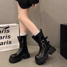 Women Mid-Calf Boots - Black - View 4