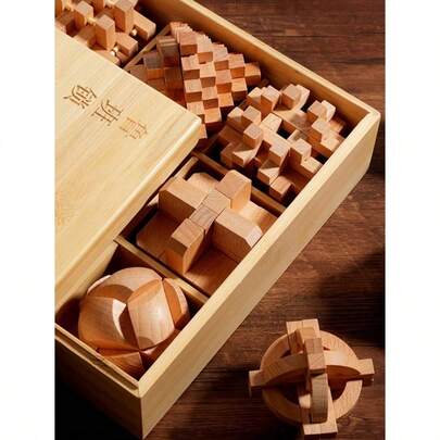 Luban Lock Stress Relief Toy - Brain Teaser Wooden Puzzle Toy, Relaxation Gift For Birthday, Christmas, New Year, Perfect Present