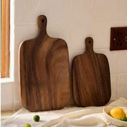 1 件装红木砧板 - 木质厨房切菜板，时尚长柄，实木材质，适用于切割肉类、奶酪、面包、蔬菜和水果 - 可作熟食板或奶酪拼盘，是美食切片和展示的理想之选，便携式露营砧板，现代乡村厨房必备。母亲节礼物、圣诞节礼物、乔迁礼物、婚礼季厨房用品。