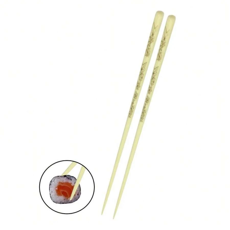 PAIR OF HASHI FOR JAPANESE FOOD 22 CM BEIGE DECORATED - 米色 - 查看 1