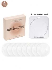 8/14/16 Pcs Reusable Nipple Covers For Women, Silicone Invisible Breast Petals With Travel Case And Storage Board, Nipple Pasties Set - Multicolor - View 10