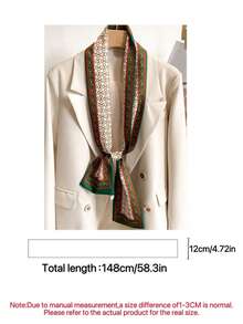 1条女士印花时尚多功能涤纶围巾，方巾，长围巾 - 彩色 - 查看 6