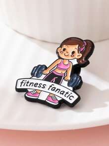 1pc Cute Cartoon Zinc Alloy Fitness Enthusiast Brooch - Multicolor - View 3