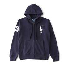 Polo Ralph Lauren Unisex Full-Zip HoodieSweatshirt , Fashion Hoodies & Sweatshirts, Drawstring Hoodies Pullover Sweatshirts Casual Long Sleeve Shirts - 藏蓝色 - 查看 9