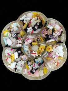 70个/盒卡通美甲装饰品，可爱树脂动物吊坠，适合DIY美甲和手机壳装饰