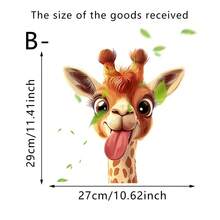 1pc Gag Giraffe Toilet Sticker, PVC Waterproof Self-Adhesive, Easy To Apply And Remove, Funny Animal Pattern, Suitable For Bathroom Toilet Lid Decor, Multipurpose Home Decor
