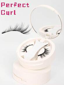 1 pereche de gene false magnetice naturale reutilizabile, ondulate CC, cu ondulator de gene, ambalate individual, nu necesită lipici, ușor de purtat și îndepărtat, set de gene false moi în stil desen animat 3D, lungime 3-11 mm - Gene țepoase Manga - Vizualizare 3