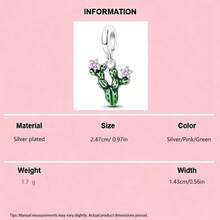 Dijes de flores plateadas con baño de plata para San Valentín, con diseños de lavanda, cactus, rosa, tulipán y girasol. Colgantes de esmalte ajustables de plantas para hacer pulseras, collares, joyería para bodas, fiestas y uso diario. Accesorios románticos para manualidades - Multicolor - Ver 20