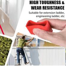 2/4pcs Heavy Duty Anti-Slip Rubber Ladder Feet - Universal Replaceable Safety Grip Caps, Suitable For Extension Ladders, Durable For Home And Industrial Use, Red, Ladder Safety Accessories, Textured Non-Slip Surface, Secure Fit Design