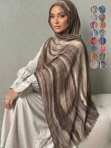 1pc Women's Casual Rayon Rainbow Headband, Fashionable Boho Carnival Ribbon Scarf, Suitable For Daily Wear - Colorful Scarf - View 2