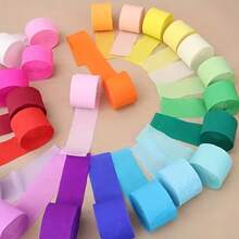 6 Rolls Crinkle Paper Ribbons, Random Style, Pastel Rainbow Colors, Suitable For Birthday Party, Wedding, Graduation, Mother's Day, Easter Decoration, DIY Crafts, Party Decor, Event Styling, Lightweight Material, Easy To Hang, Celebration Decoration, Party Planner, Event Organizer - Multicolor - View 10
