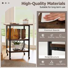 COSTWAY Height Adjustable Printer Stand, 3-Tier Printer Cart With Storage Shelves & Locking Wheels, Rolling Storage Rack, Heavy-Duty Mobile Machine Stand For 3D Printer Scanner Fax Machine, Brown/Black/White - Marrón - Ver 5