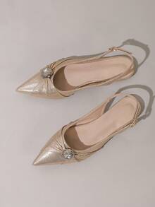 New Fashion Women's Pointed Toe Bow Tie Mary Jane Casual Flat Shoes, Backless Sandals