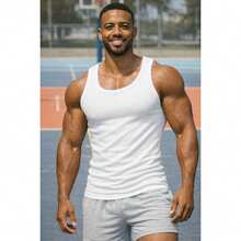 Basic American Ribbed Tank Top - 白色 - 查看 5