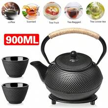 Teapot Set Japanese Cast Iron Kettle Cups Tea Pot - Black - View 10