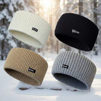 4pcs Warm Winter Knitted Headbands For Women - Soft Acrylic Thick & Warm Headwraps, Solid Color, Comfortable Daily Hair Accessories