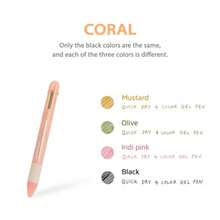 Korea LifeandPieces 0.4 Mm 4 Color Quick Dry Gel Pen Made In Korea 1 Pcs 4 Colors Ball Pen CORAL - SAN HÔ - Xem 3