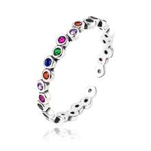 1pc Asymmetrical Design Minimalist 925 Sterling Silver Cubic Zirconia Geometric Round Ring, Women Daily, Date, Party, Gift - Silver - View 3