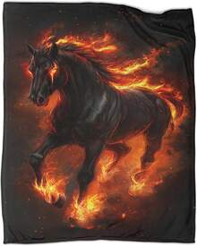 Handsome Horse Fleece Blanket Soft Cozy Reversible 3D Handsome Horse Printed Throw Blanket for  Adults Printed Plush Blanket for Bed And Couch 40x50inch(100x130cm) - Stil-19 - Übersicht 5
