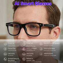 SENBONO AI翻译智能眼镜，多功能音频眼镜，内置麦克风和扬声器，支持音量控制、音乐播放和免提通话，适合骑行、旅行等场合。 - 彩色 - 查看 7