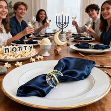 6/12pcs Set Eid Mubarak Crescent Moon Metal Napkin Rings, Multi-Size Set, High-Quality Durable Metal Material, Hollow Moon Design, Matching Islamic Festival Elements, Suitable For Wedding, Family Gathering/Banquet Table Decor, Dedicated Napkin Rings For Dining Parties, Easily Create A Festive Islamic Holiday Atmosphere, Also A Refined Choice For Home Dining Table Setting, Home Decor And Holiday Decoration. - Multicolor - View 8