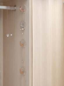 1pc/4pcs Adhesive Wall Hooks, Bathroom Organizer Hooks, No Drilling Jewelry Holder Hooks, Coat Hooks For Entryway, Closet, Cabinet - Multicolor - View 6