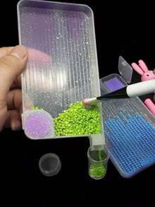 5D DIY Handmade Diamond Painting Art Accessories, Gradient Two-Color Diamond Painting Dot Diamond Pen And Tray, Multifunctional Replacement Pen Tip, Gift For Diamond Painting Art Beginners And Enthusiasts - Multicolor - View 3