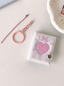 3英寸Kpop心形照片卡活页相册，迷你照片卡册，可用于收集吊坠、DIY钥匙扣，40个口袋