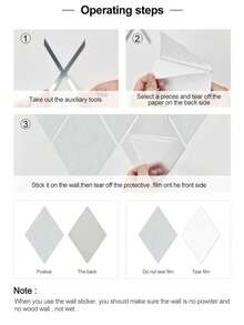 1 Pack/58pcs Acrylic Mirror Wall Stickers, Diamond Combination Background Wall Decals - Shatterproof, Frameless, Self-Adhesive, Mirror Tile Set, Suitable For Bedroom, Home Gym And Closet - Easy Installation, Space-Saving Design, Best Gift For Birthday, Graduation, Home Decor, Back To School, Study Supplies - Silver - View 6