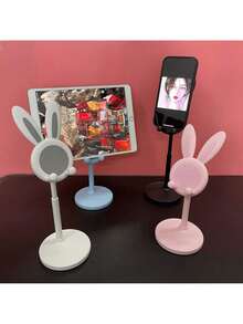 1pc/Cute Desktop Phone Holder, Adjustable Rabbit Shape Phone Holder - The Perfect Companion For Students' Desks, Suitable For Lazy Time, And The Best Birthday And Graduation Gift Among Desktop Accessories - White - View 5