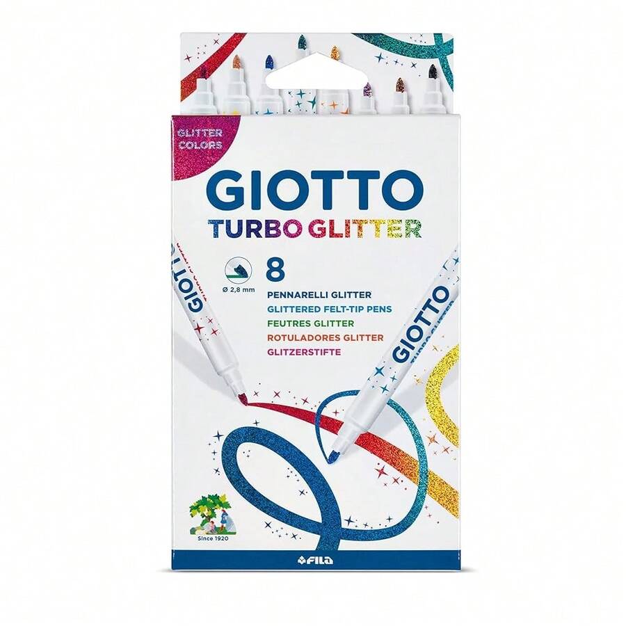ROTULADOR GIOTTO C/8 TURBO GLITTER PURPURINA COLORES SURTID - 鑿 - 查看 1